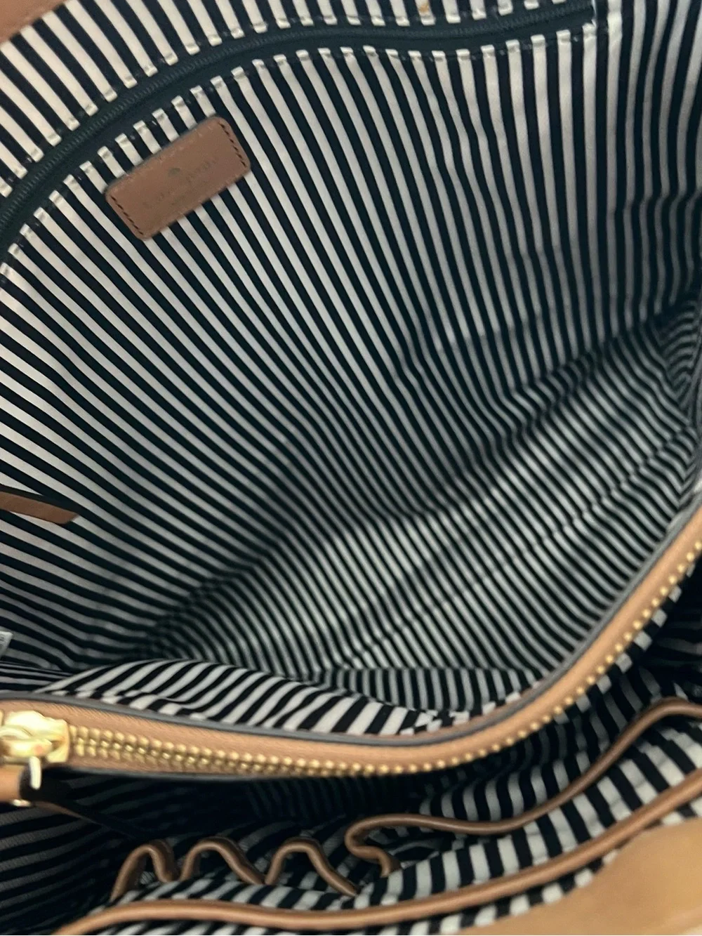 kate spade New York Jackson Vanston Leather Tote in Brown w/Gold Buckles Luxury